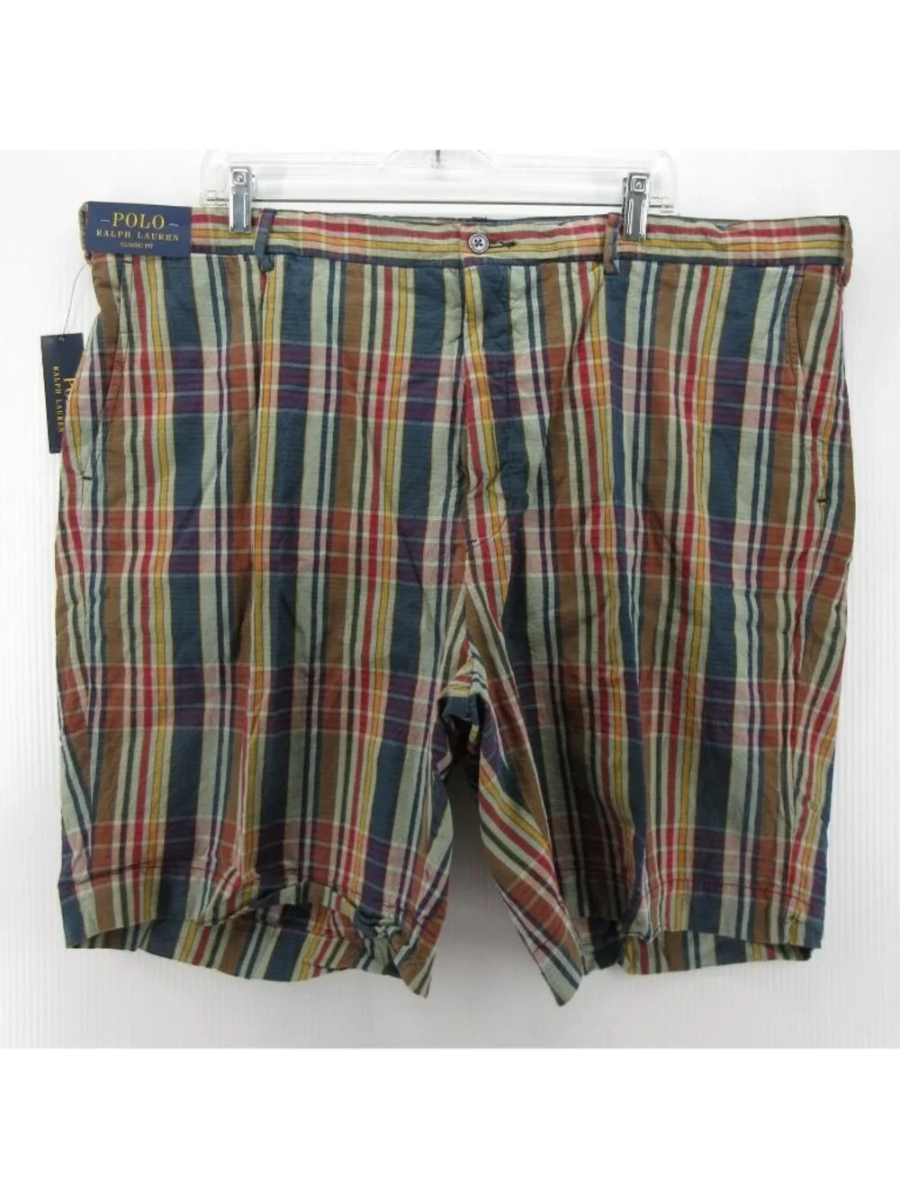 Polo Ralph Lauren Shorts 44B Big India Madras Plaid Classic Colorful